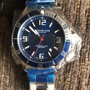 Stuhrling Men’s Swiss Quartz Stainless Steel Professional Diver 200M Watch